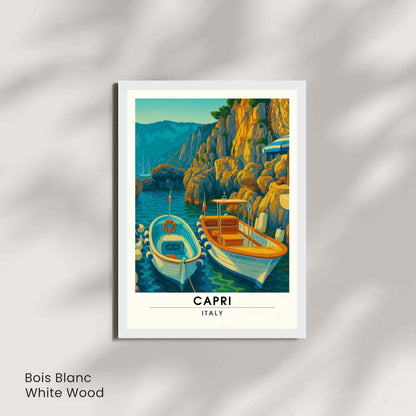 Affiche Capri – Italie | Poster Vintage Méditerranéen | Illustration Côte Amalfitaine
