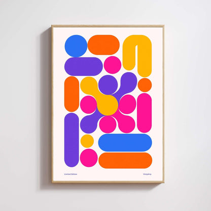 Affiche Géométrique Abstraite – Formes Colorées et Design Contemporain Minimaliste