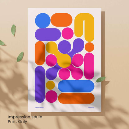 Affiche Géométrique Abstraite – Formes Colorées et Design Contemporain Minimaliste