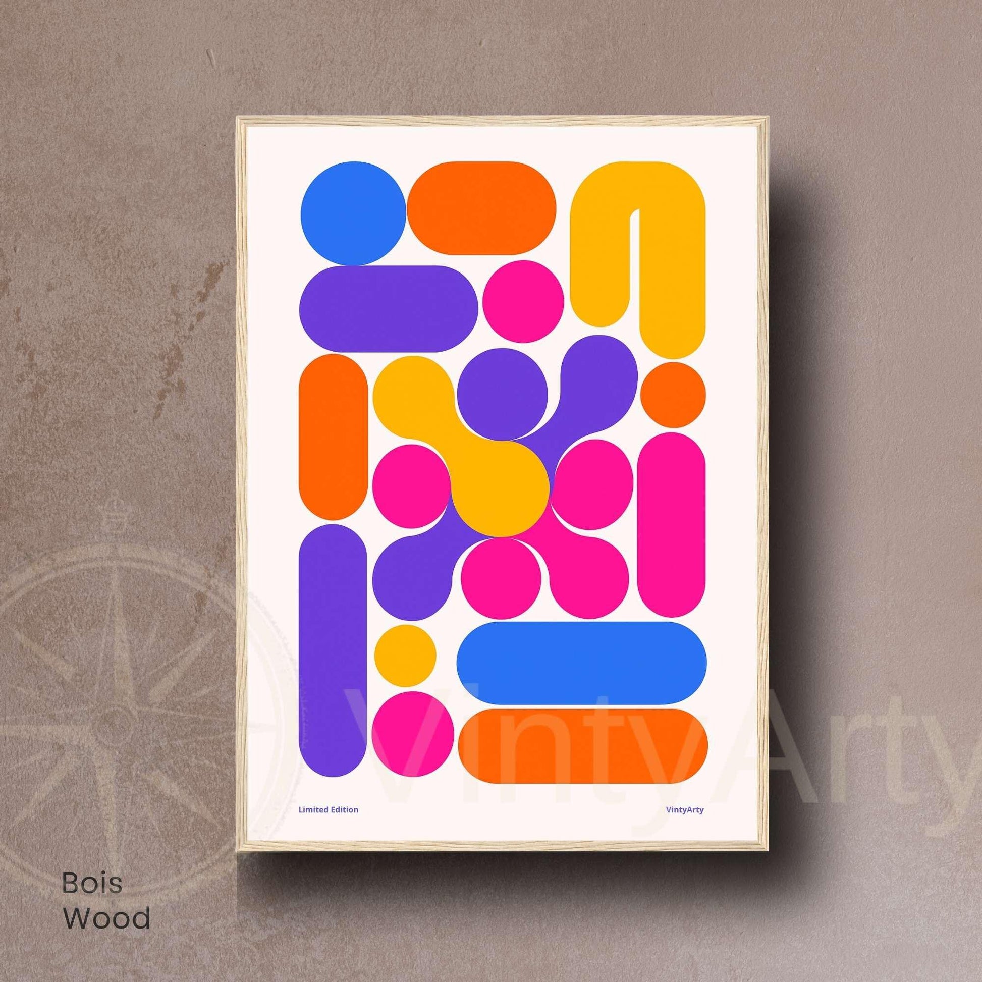 Affiche Géométrique Abstraite – Formes Colorées et Design Contemporain Minimaliste