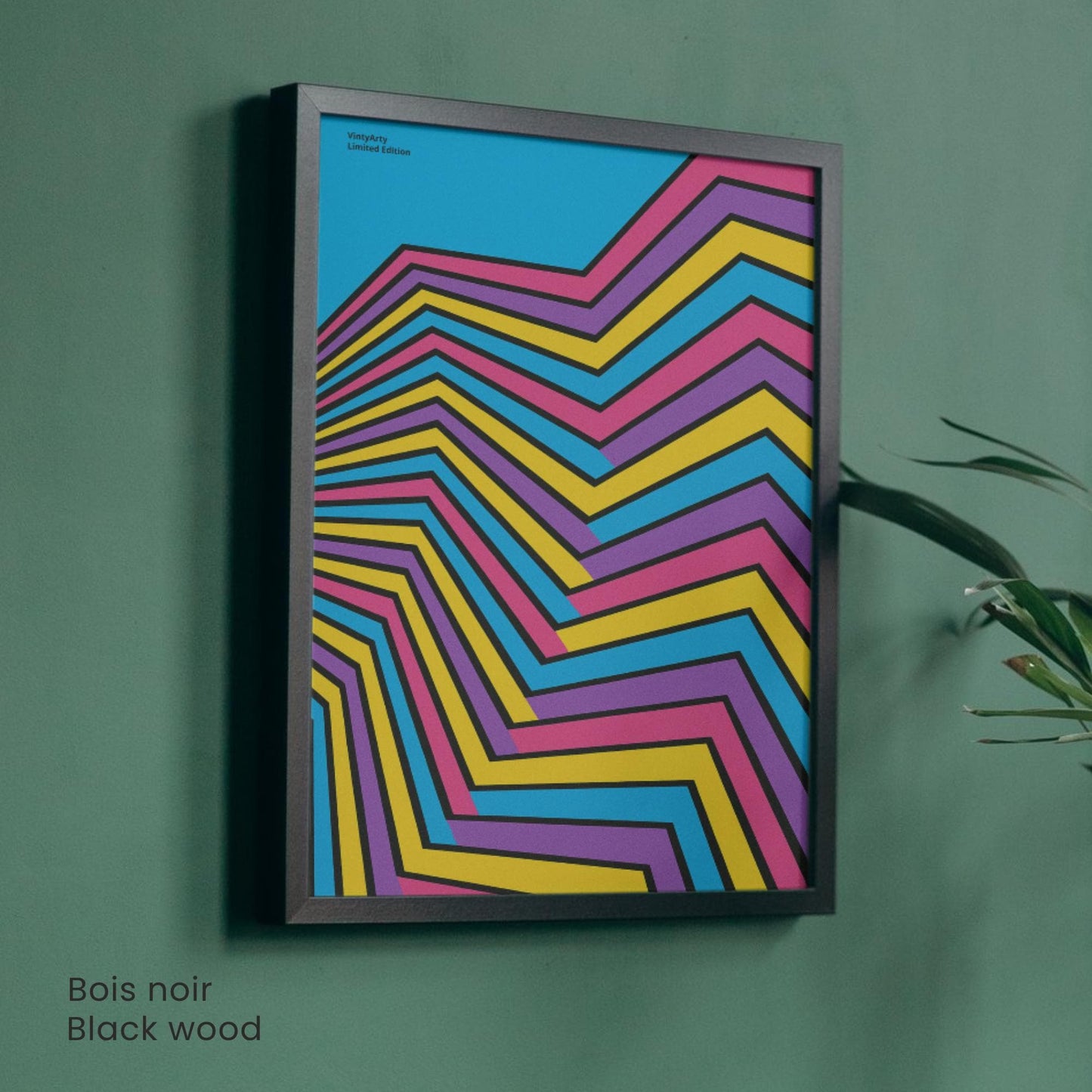 Affiche Op Art Géométrique – Lignes Colorées et Design Contemporain Dynamique