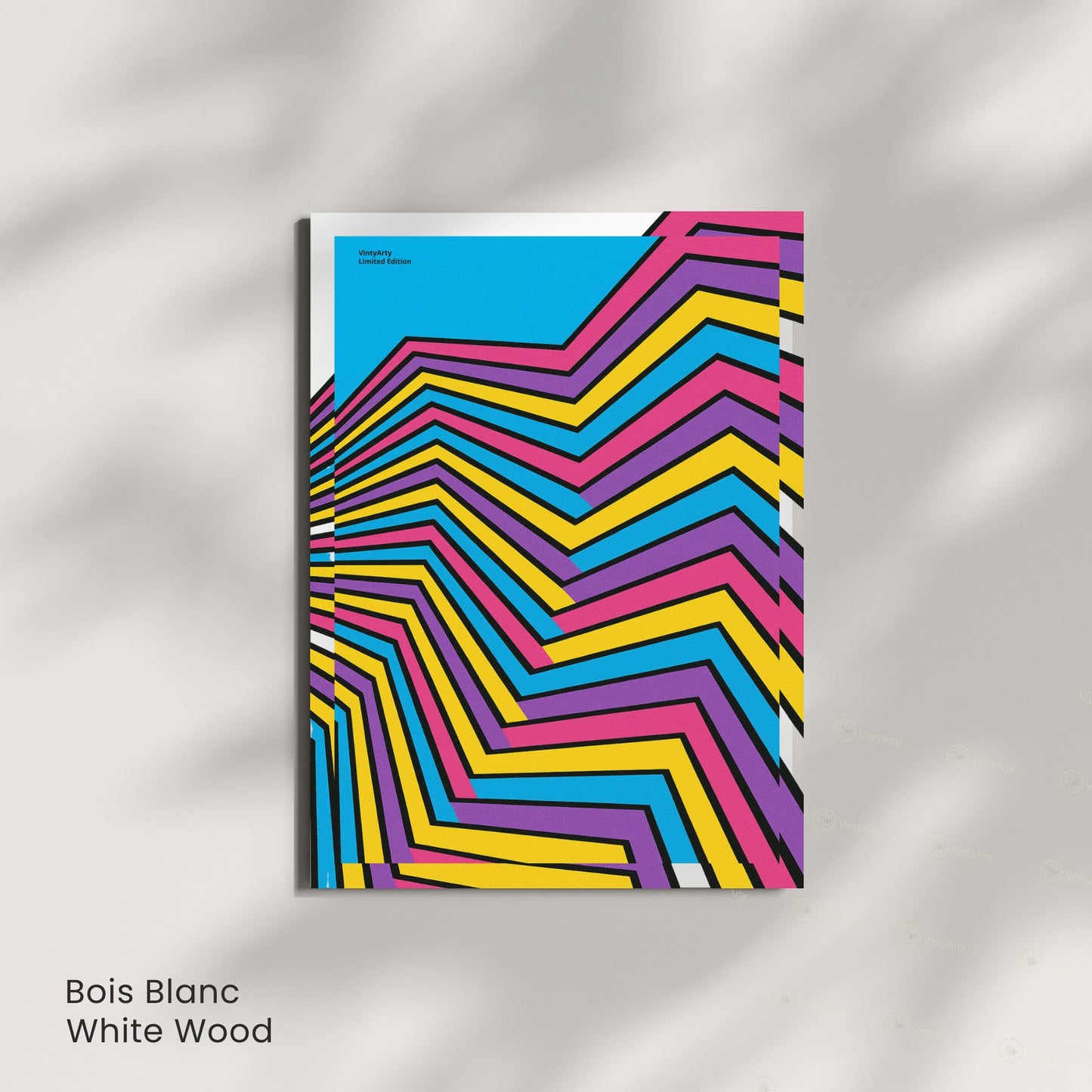 Affiche Op Art Géométrique – Lignes Colorées et Design Contemporain Dynamique