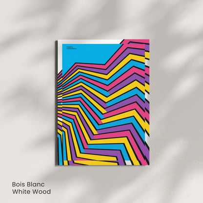 Affiche Op Art Géométrique – Lignes Colorées et Design Contemporain Dynamique