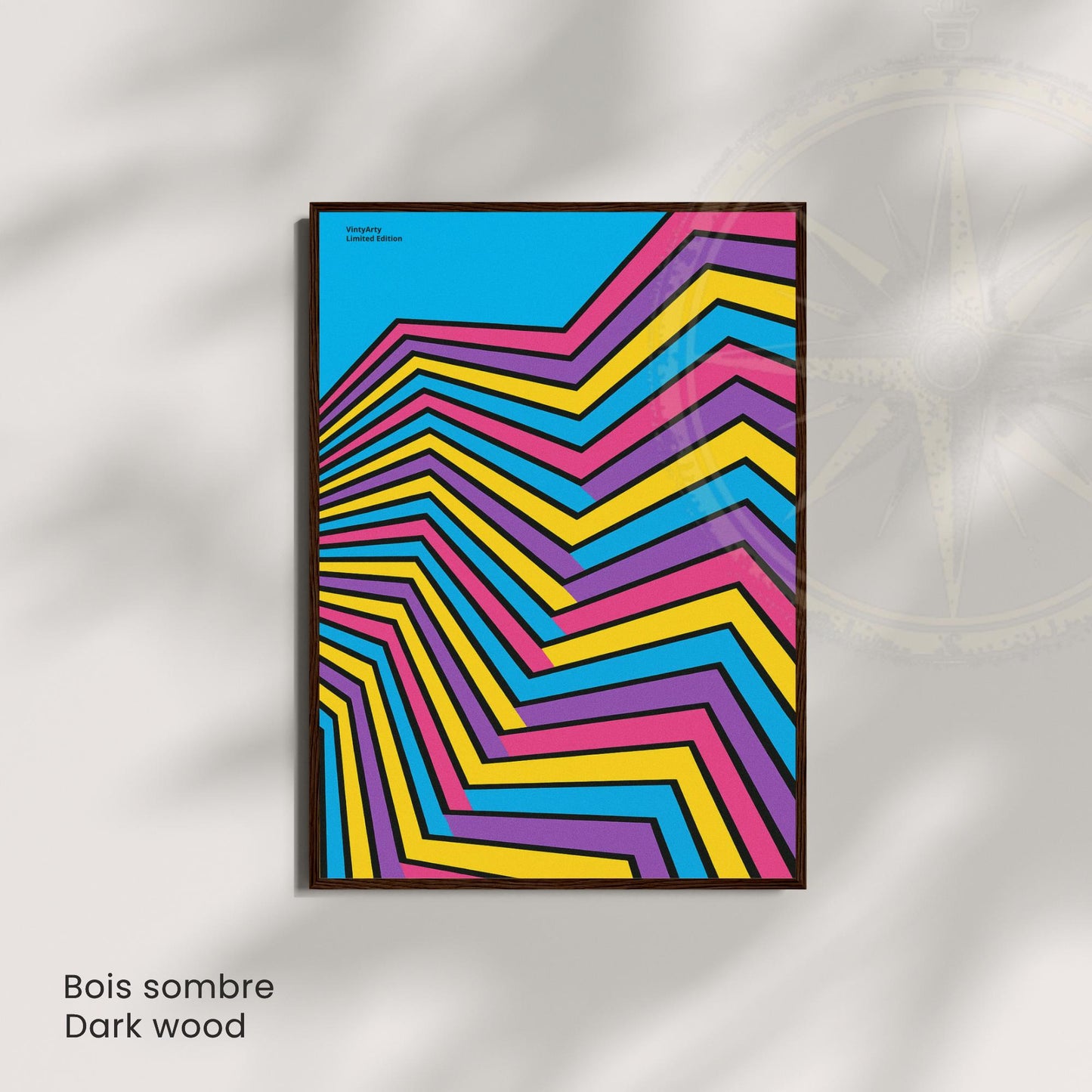 Affiche Op Art Géométrique – Lignes Colorées et Design Contemporain Dynamique