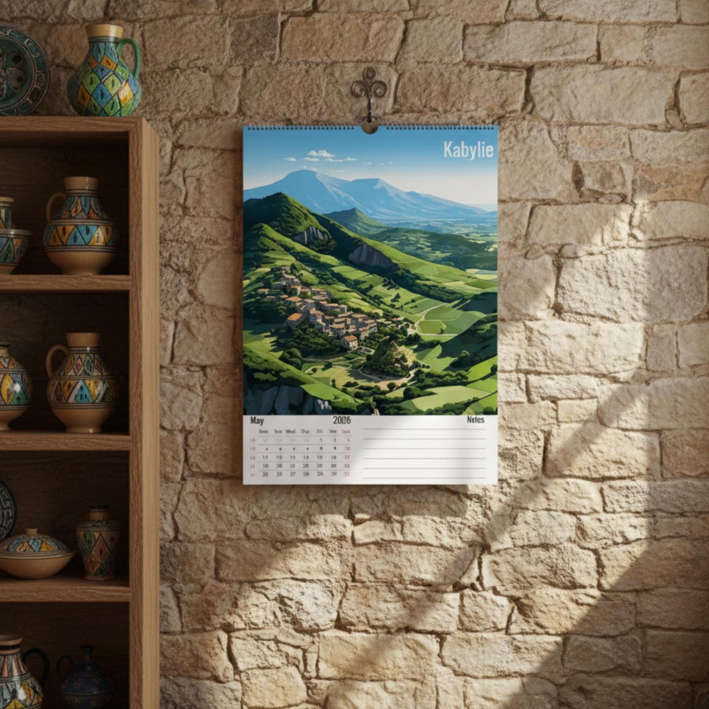 Calendrier Algérie 2026 – 12 Illustrations Artistiques des Villes d’Algérie