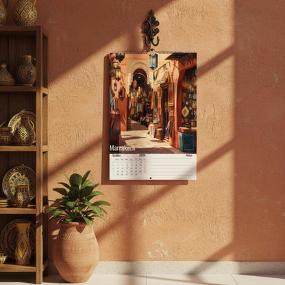 Calendrier Maghreb 2026 – 12 Illustrations Artistiques de la Tunisie, de l’Algérie et du Maroc