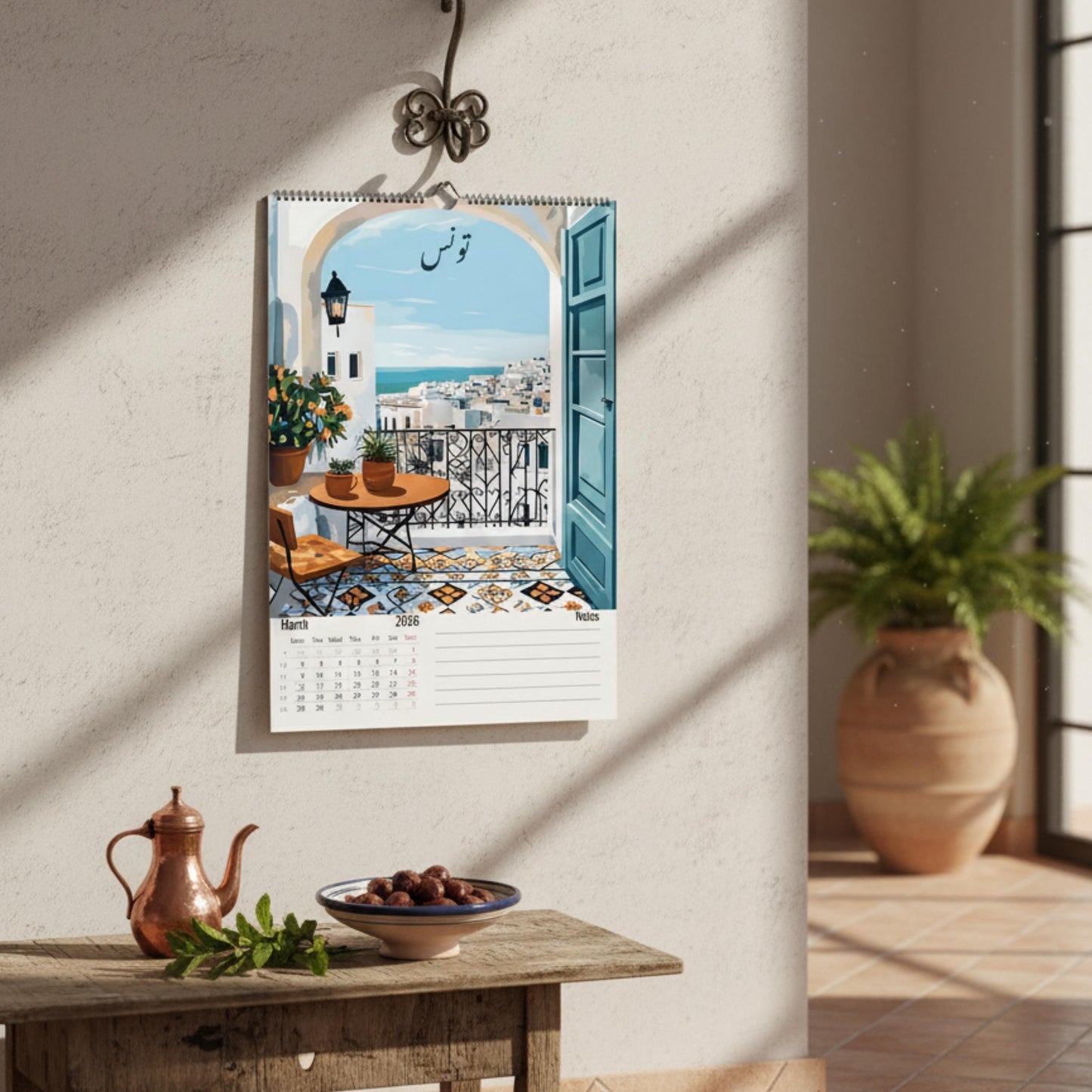 Calendrier Maghreb 2026 – 12 Illustrations Artistiques de la Tunisie, de l’Algérie et du Maroc