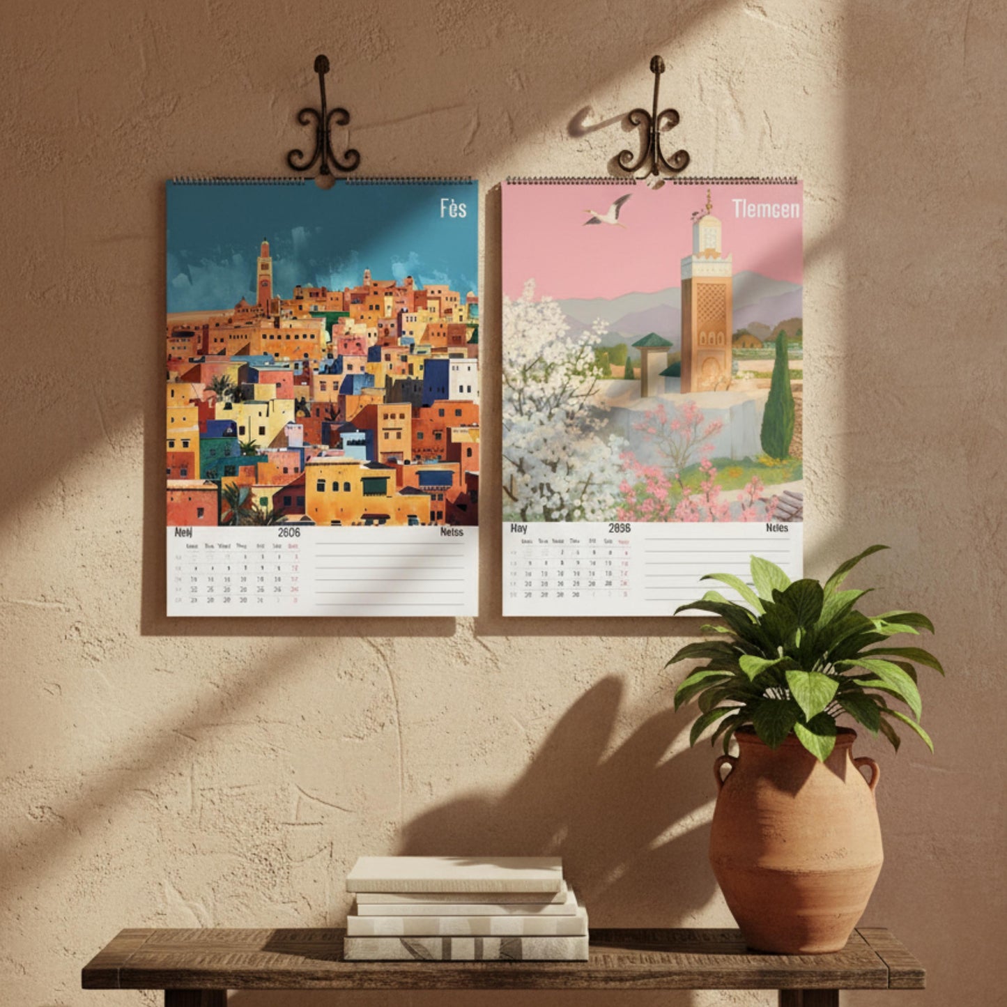 Calendrier Maghreb 2026 – 12 Illustrations Artistiques de la Tunisie, de l’Algérie et du Maroc