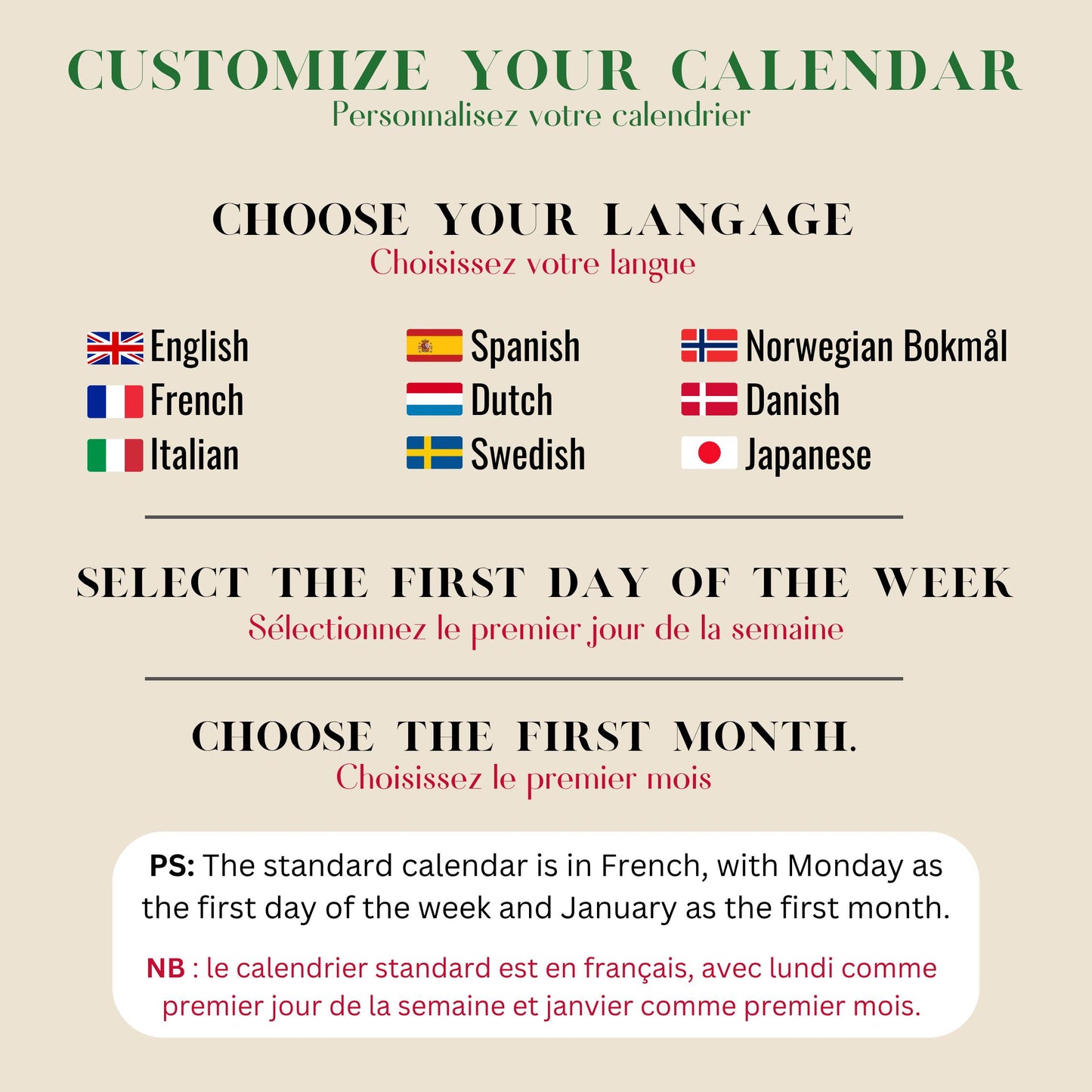 Calendrier 2026 Fruits | Calendrier Marché aux fruits | Cadeau cuisine et déco murale