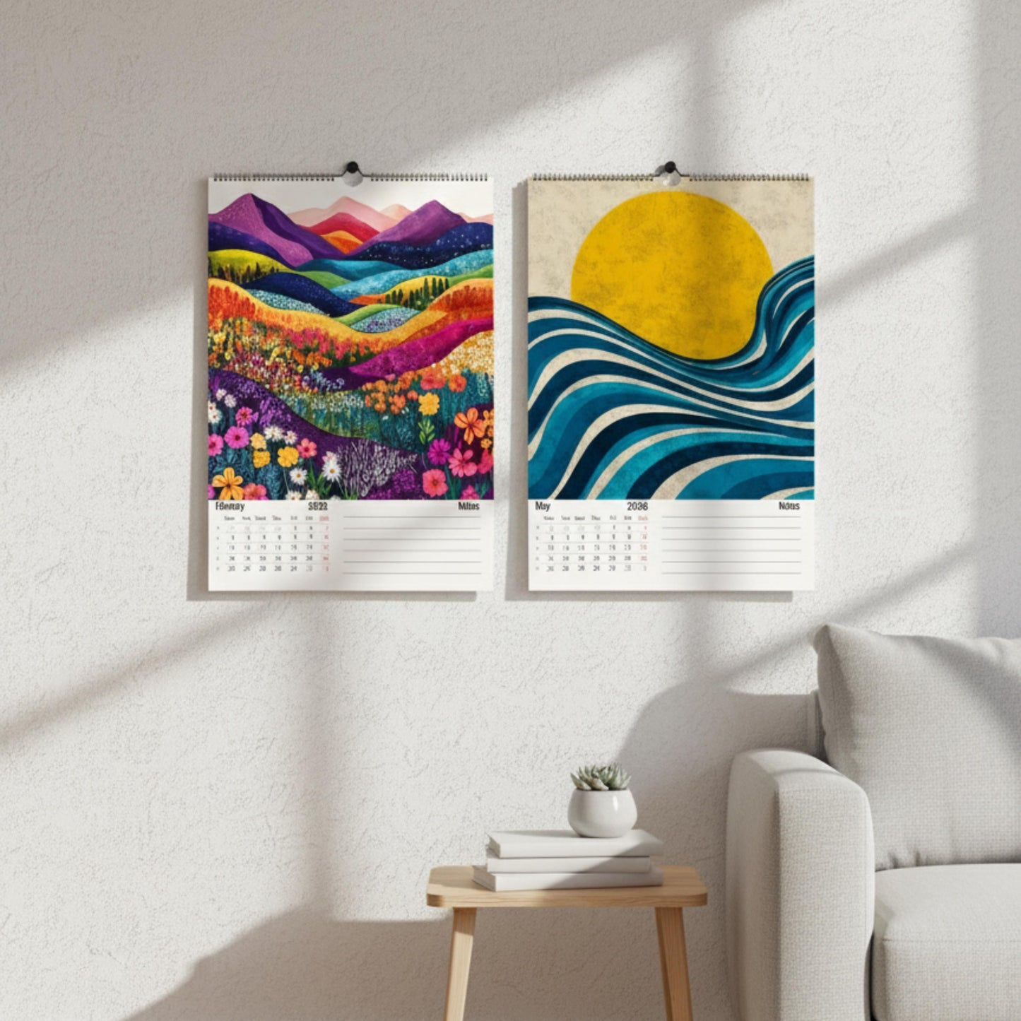 Calendrier 2026 – 12 Illustrations Abstraites et Modernes | Art Graphique Contemporain