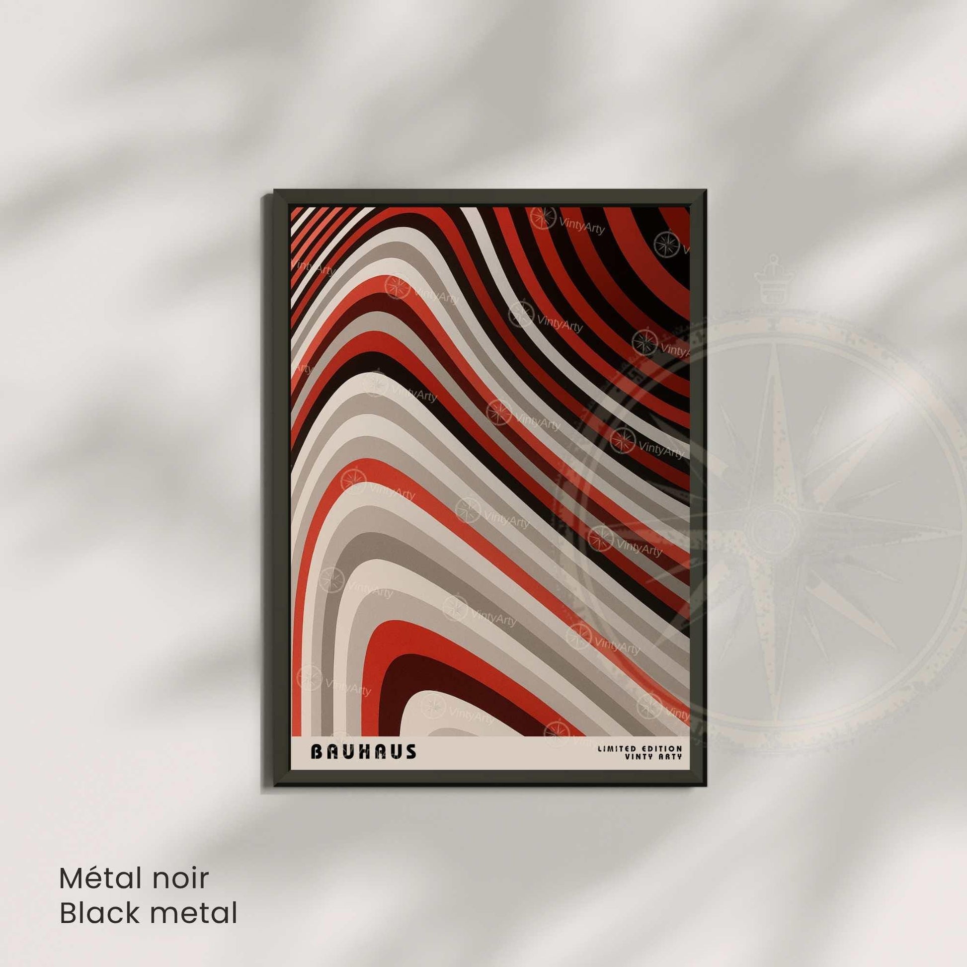 Affiche Bauhaus Rouge – Art Géométrique Abstrait | Poster Design Vintage et Moderne