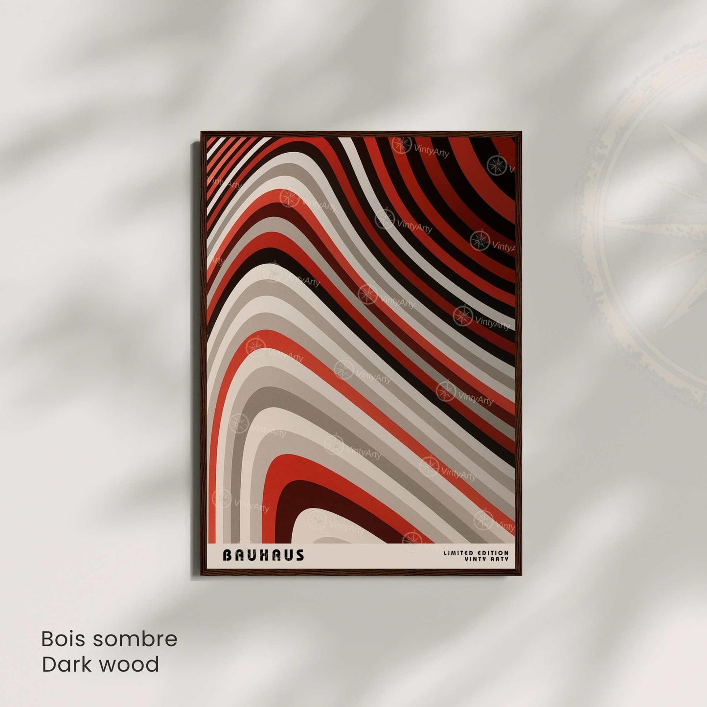 Affiche Bauhaus Rouge – Art Géométrique Abstrait | Poster Design Vintage et Moderne