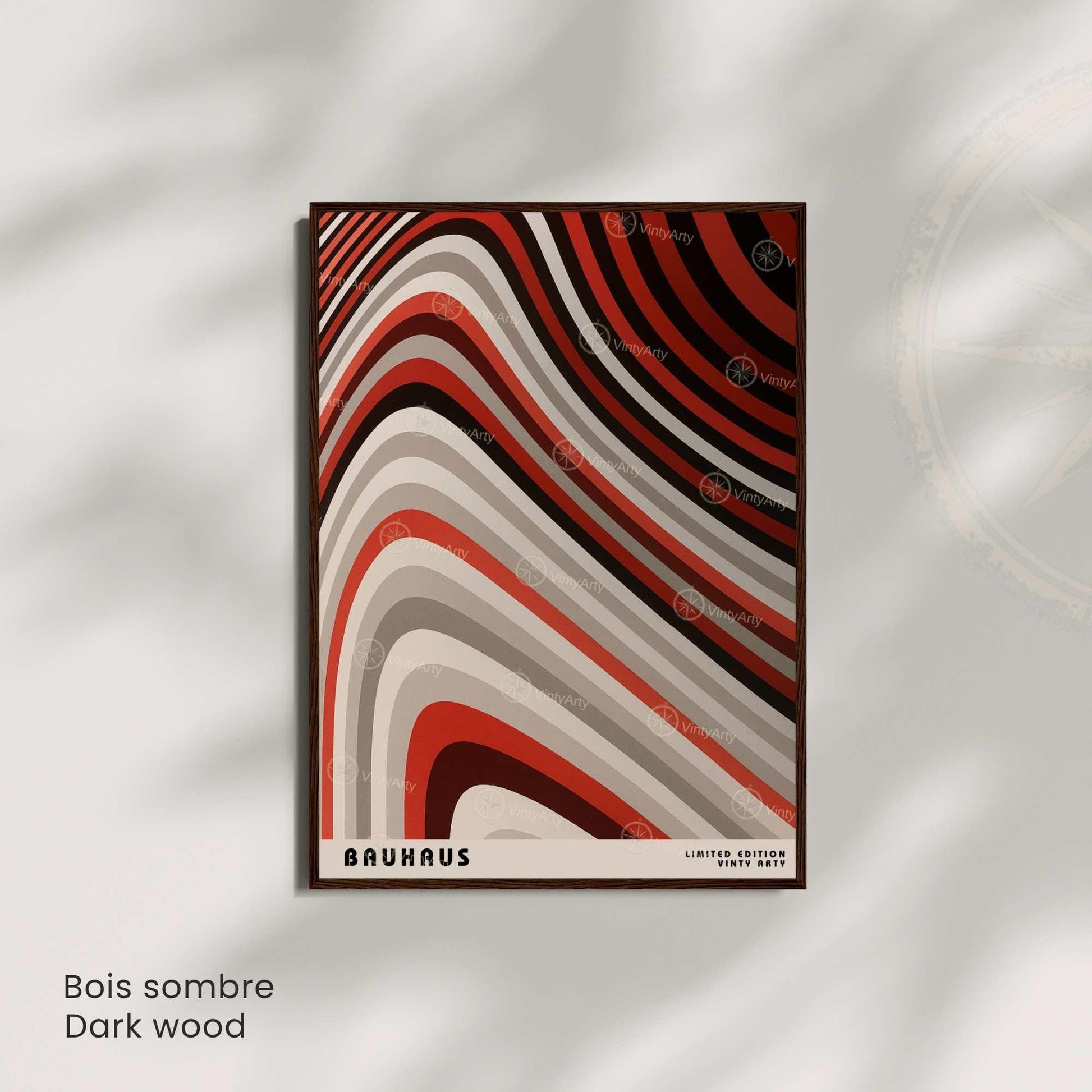 Affiche Bauhaus Rouge – Art Géométrique Abstrait | Poster Design Vintage et Moderne