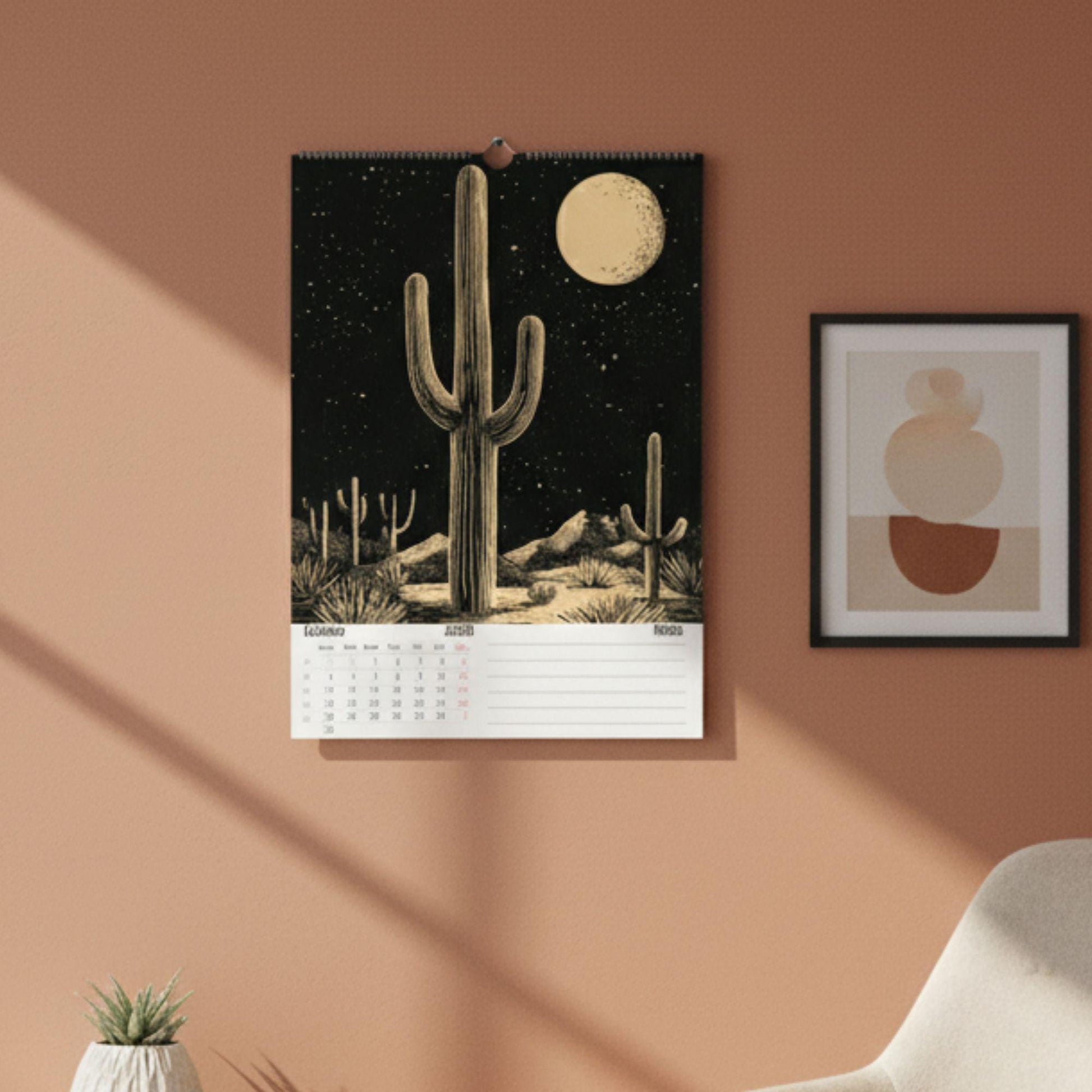 Calendrier 2026 Cactus – Art du Désert | Illustrations Modernes et Colorées