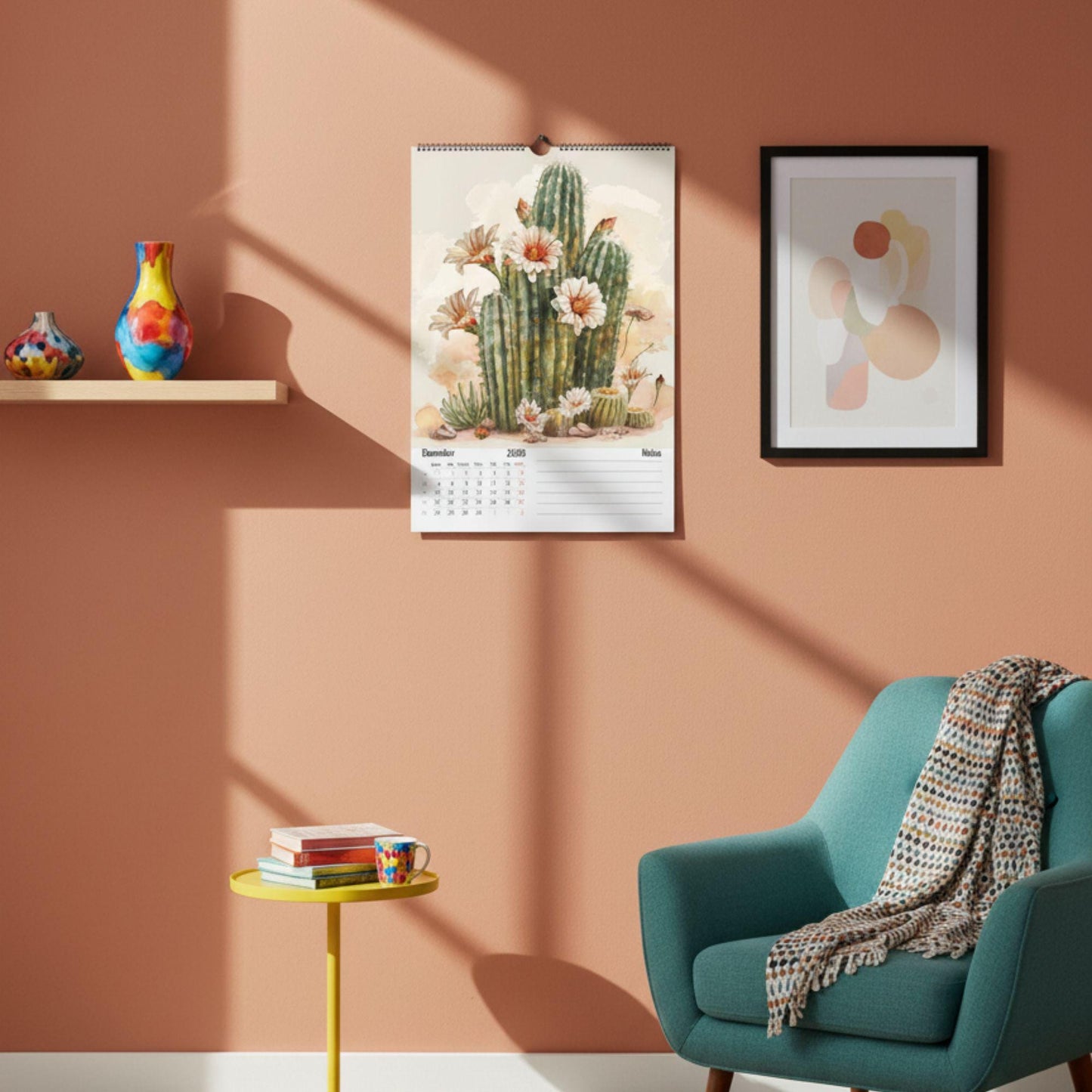 Calendrier 2026 Cactus – Art du Désert | Illustrations Modernes et Colorées