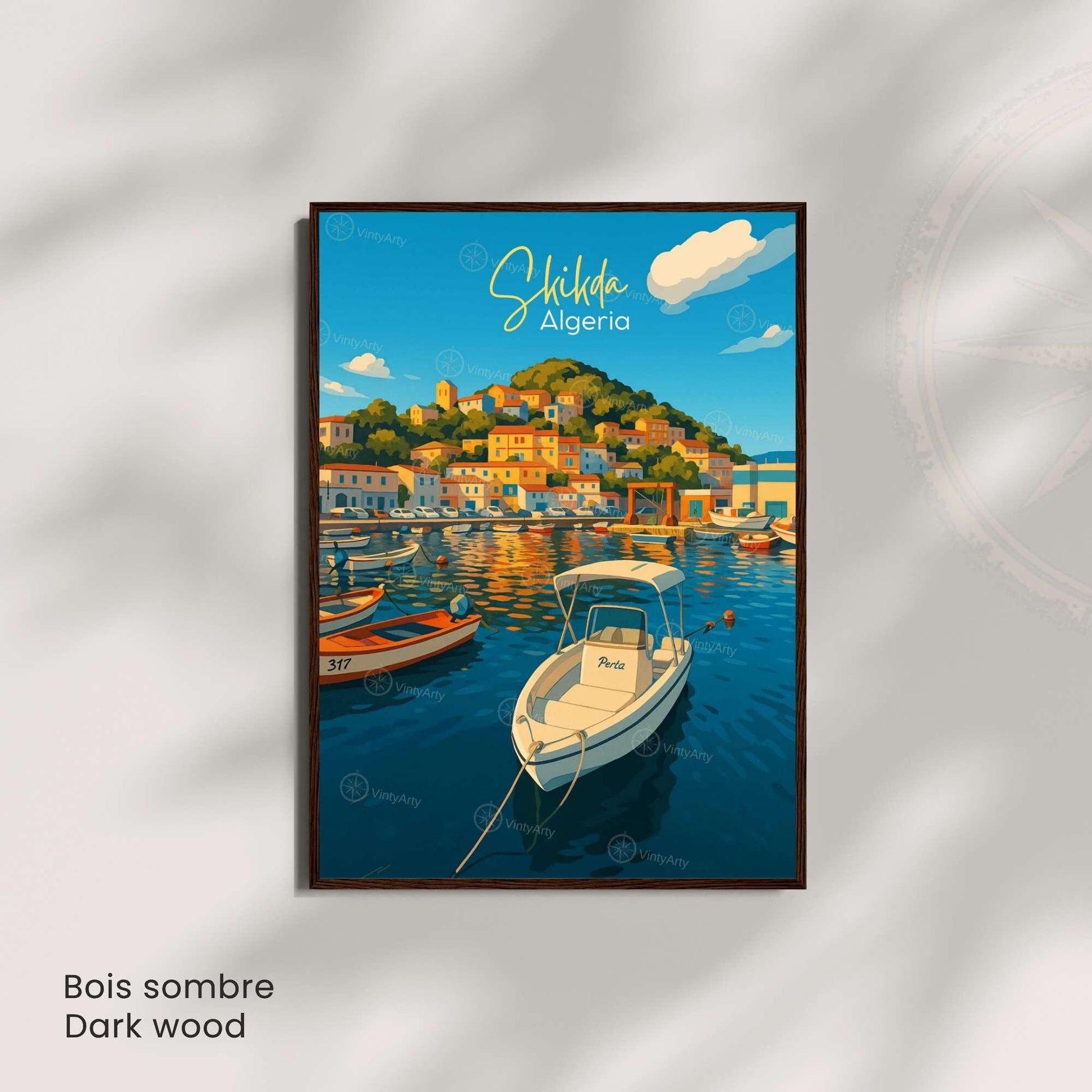 Affiche Skikda – Algérie | Affiche de voyage Algérie | Souvenir Skikda