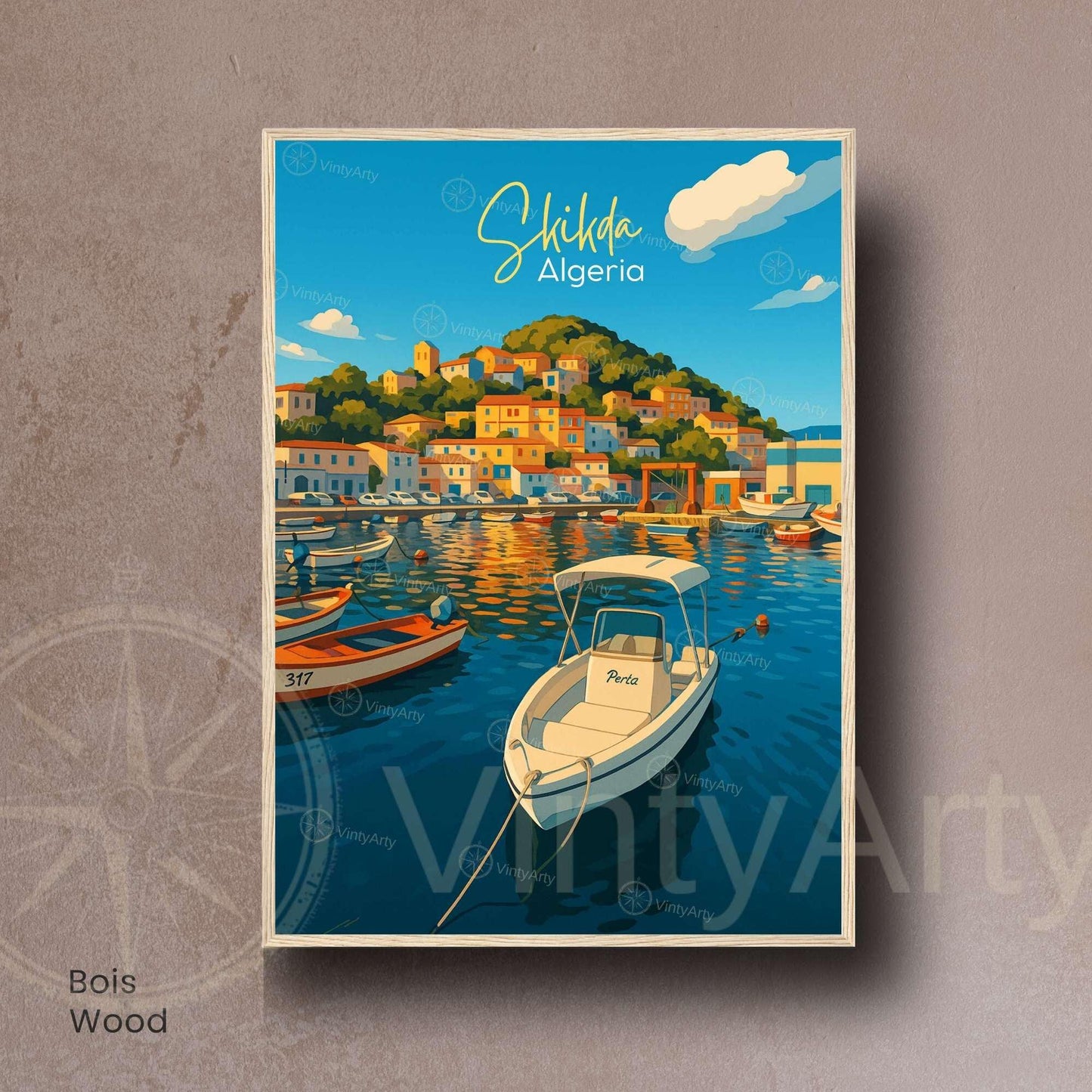 Affiche Skikda – Algérie | Affiche de voyage Algérie | Souvenir Skikda