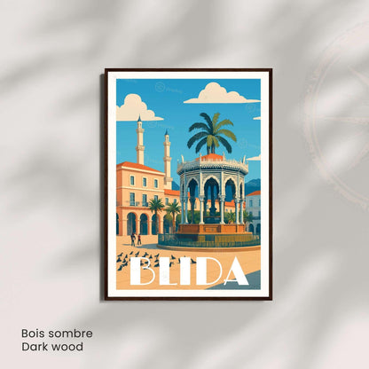 Affiche Blida | Affiche de voyage Algérie | L’élégance du cœur de l’Algérie