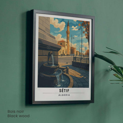Affiche Sétif – L’élégance intemporelle d’une ville d’altitude | Affiche de voyage Algérie