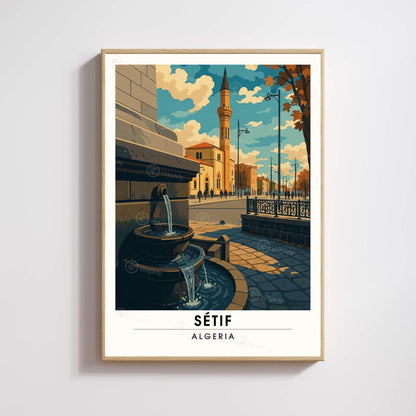 Affiche Sétif – L’élégance intemporelle d’une ville d’altitude  | Affiche de voyage Algérie