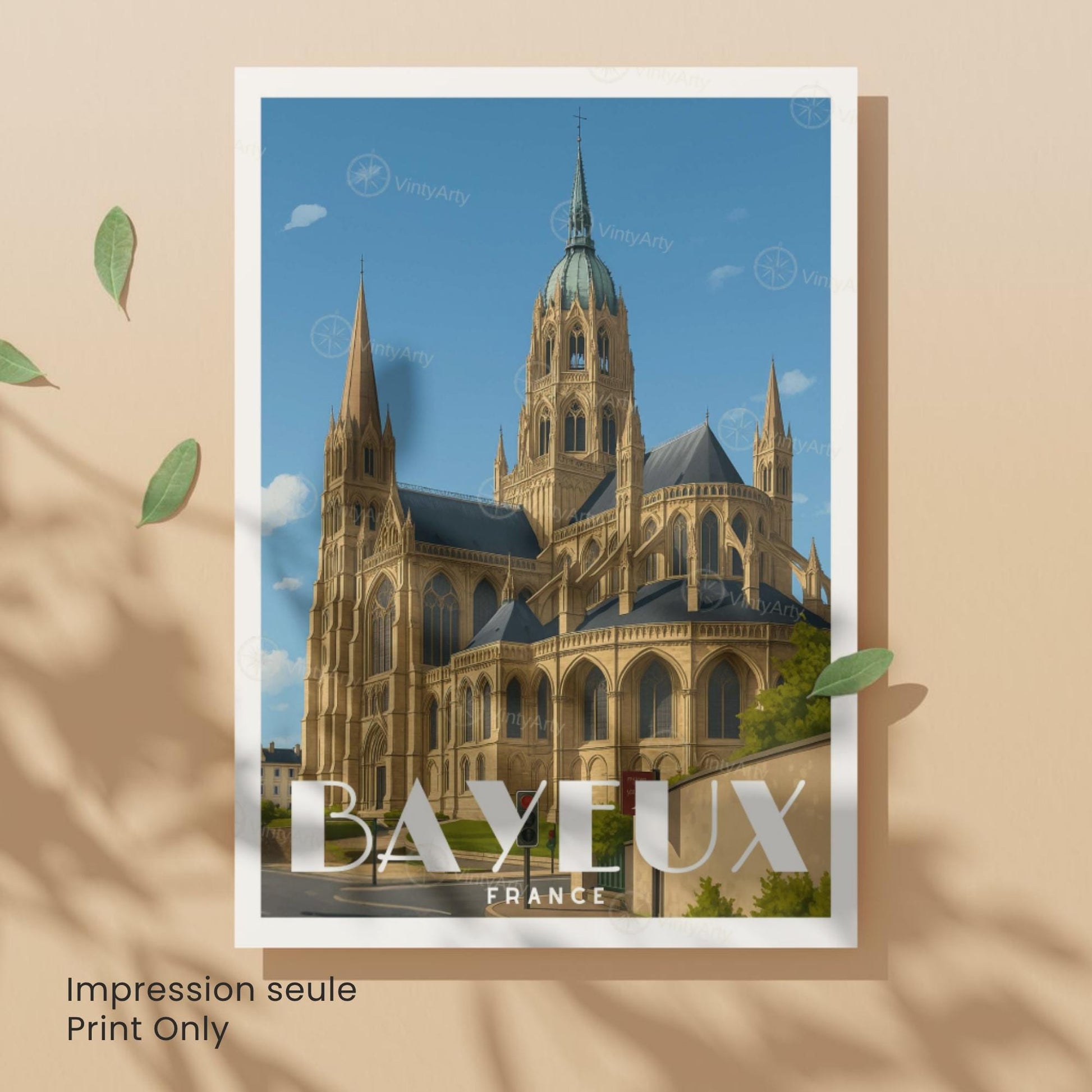 Affiche Bayeux | Cathédrale de Bayeux | Affiche Normandie