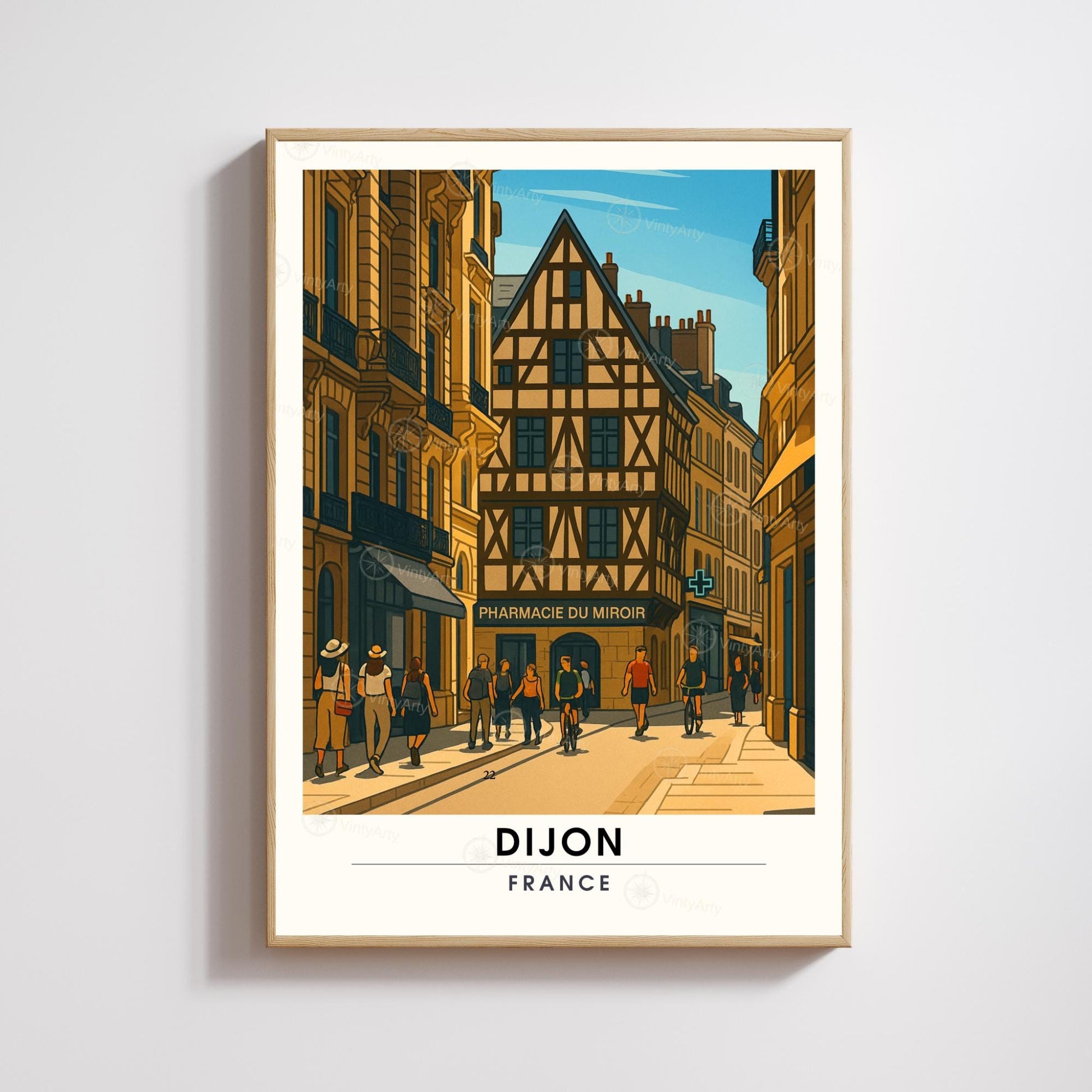 Affiche Dijon | Centre Historique de Dijon | Affiche Bourgogne