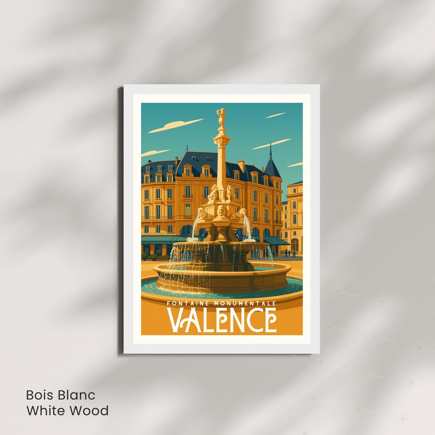 Affiche Valence – Fontaine Monumentale, élégance et patrimoine du Sud