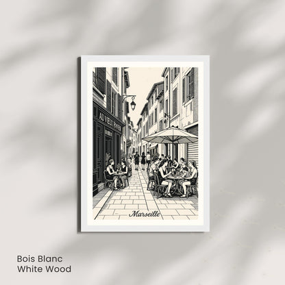 Affiche Marseille – Le Panier, charme et vie de quartier - Affiche vintage Marseille