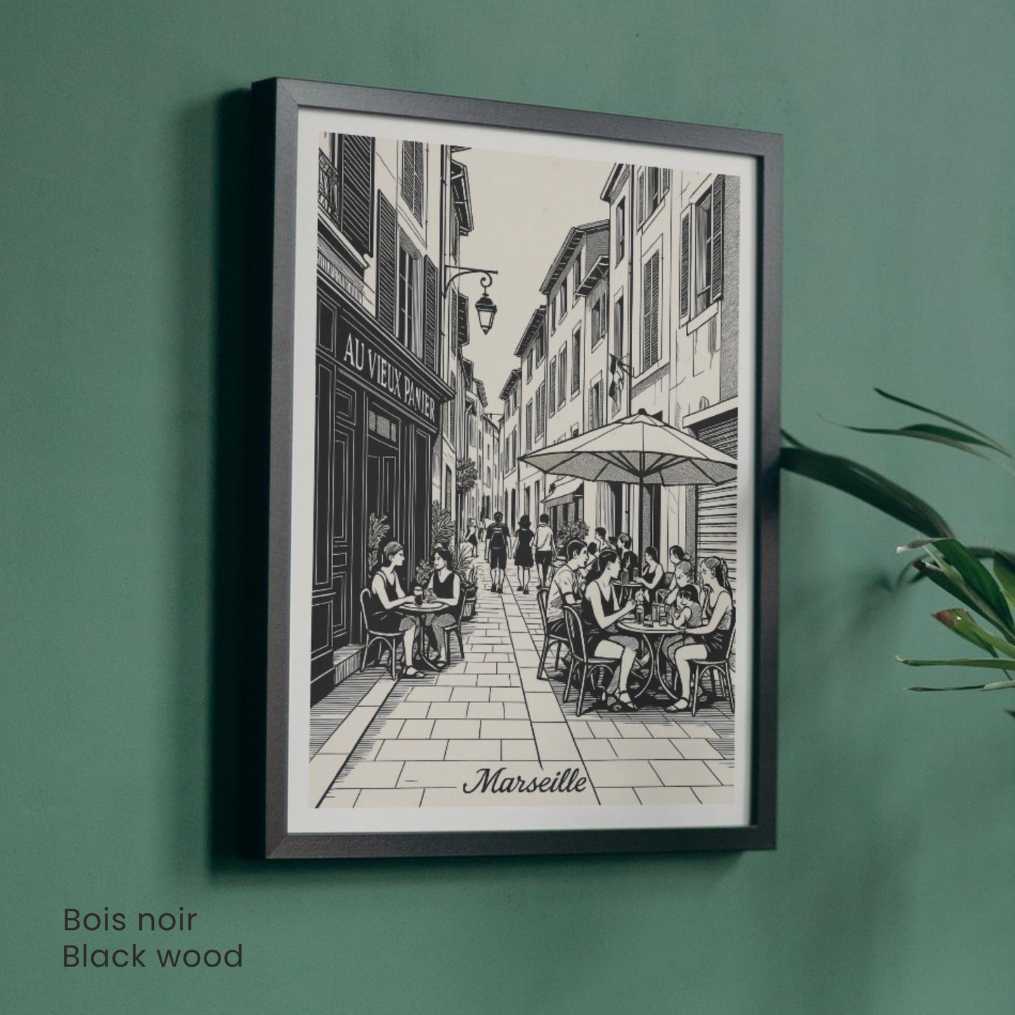 Affiche Marseille – Le Panier, charme et vie de quartier - Affiche vintage Marseille