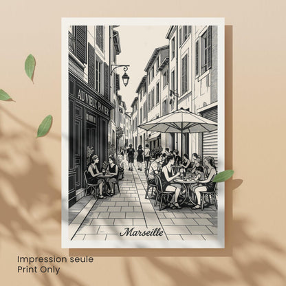 Affiche Marseille – Le Panier, charme et vie de quartier - Affiche vintage Marseille