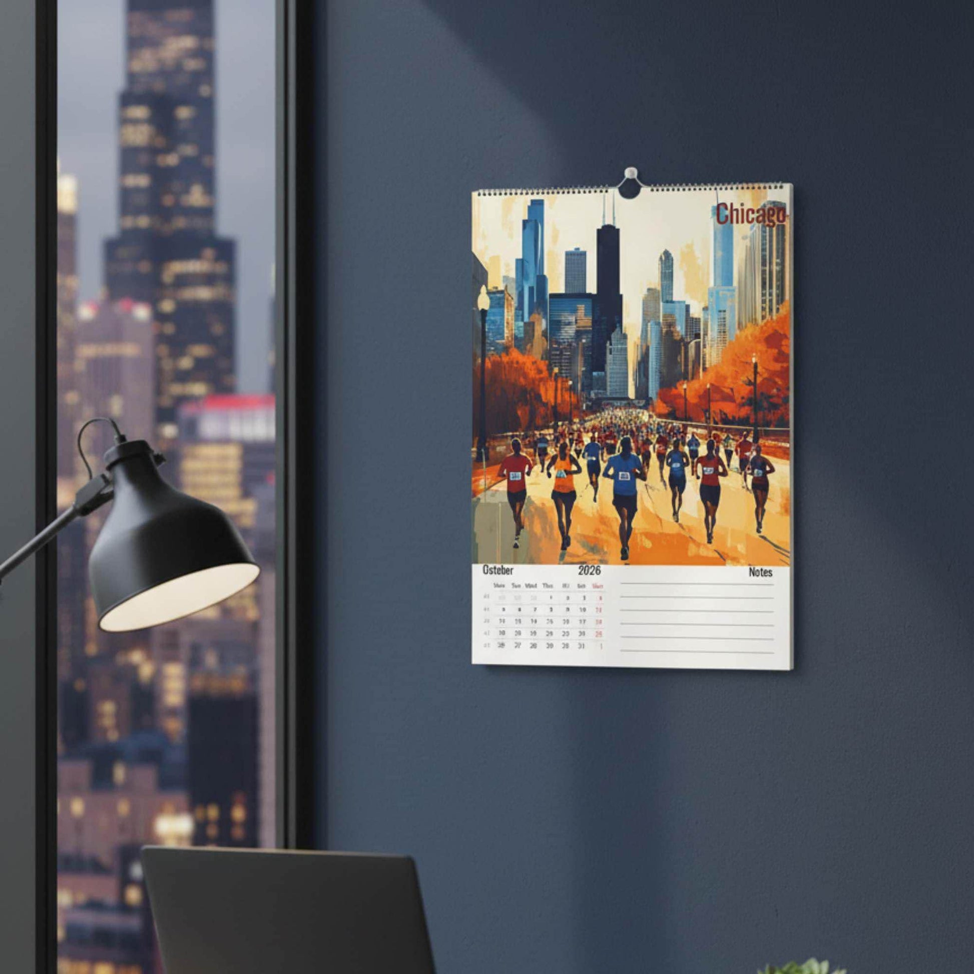 Calendrier Marathon 2026 – 12 Marathons Iconiques Illustrés