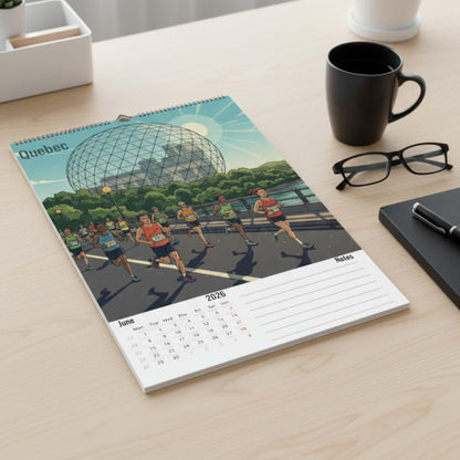 Calendrier Marathon 2026 – 12 Marathons Iconiques Illustrés