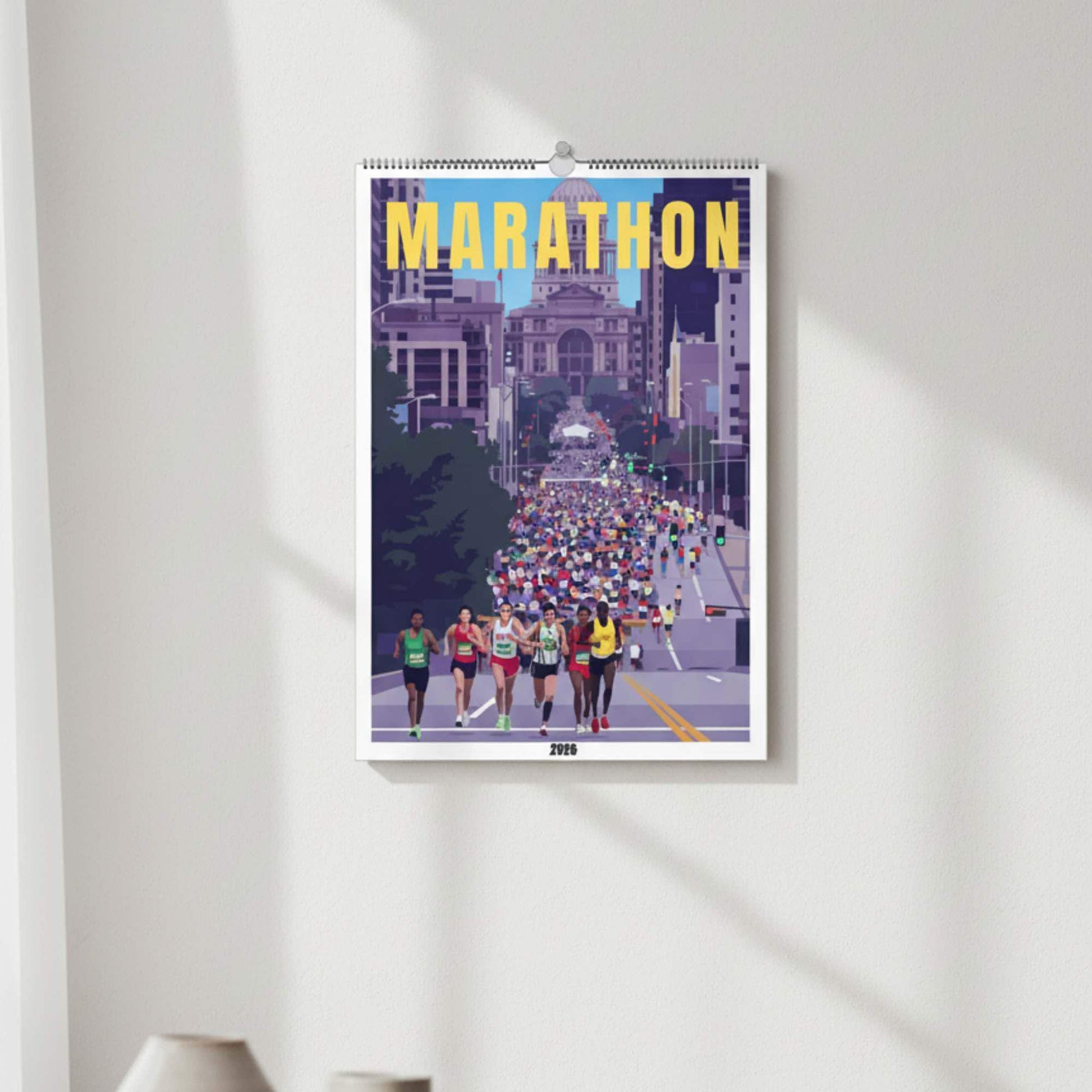Calendrier Marathon 2026 – 12 Marathons Iconiques Illustrés