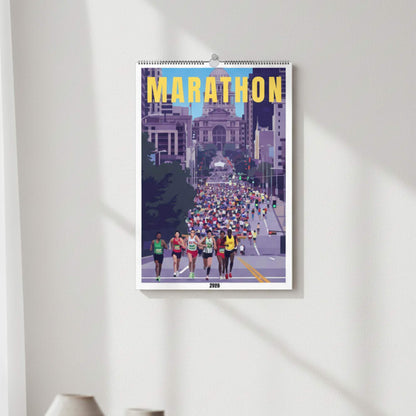 Calendrier Marathon 2026 – 12 Marathons Iconiques Illustrés