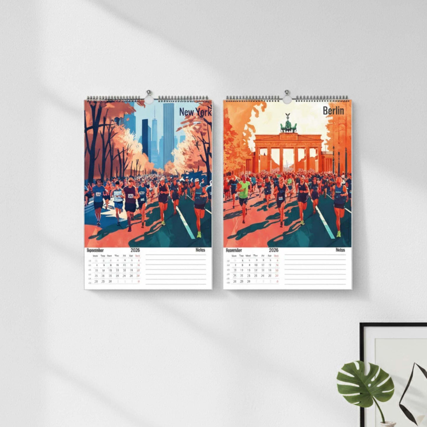 Calendrier Marathon 2026 – 12 Marathons Iconiques Illustrés