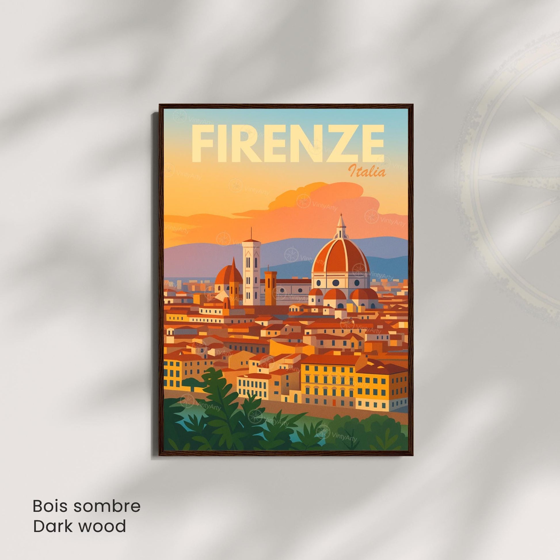 Affiche Florence – Coucher de Soleil sur la Ville Éternelle