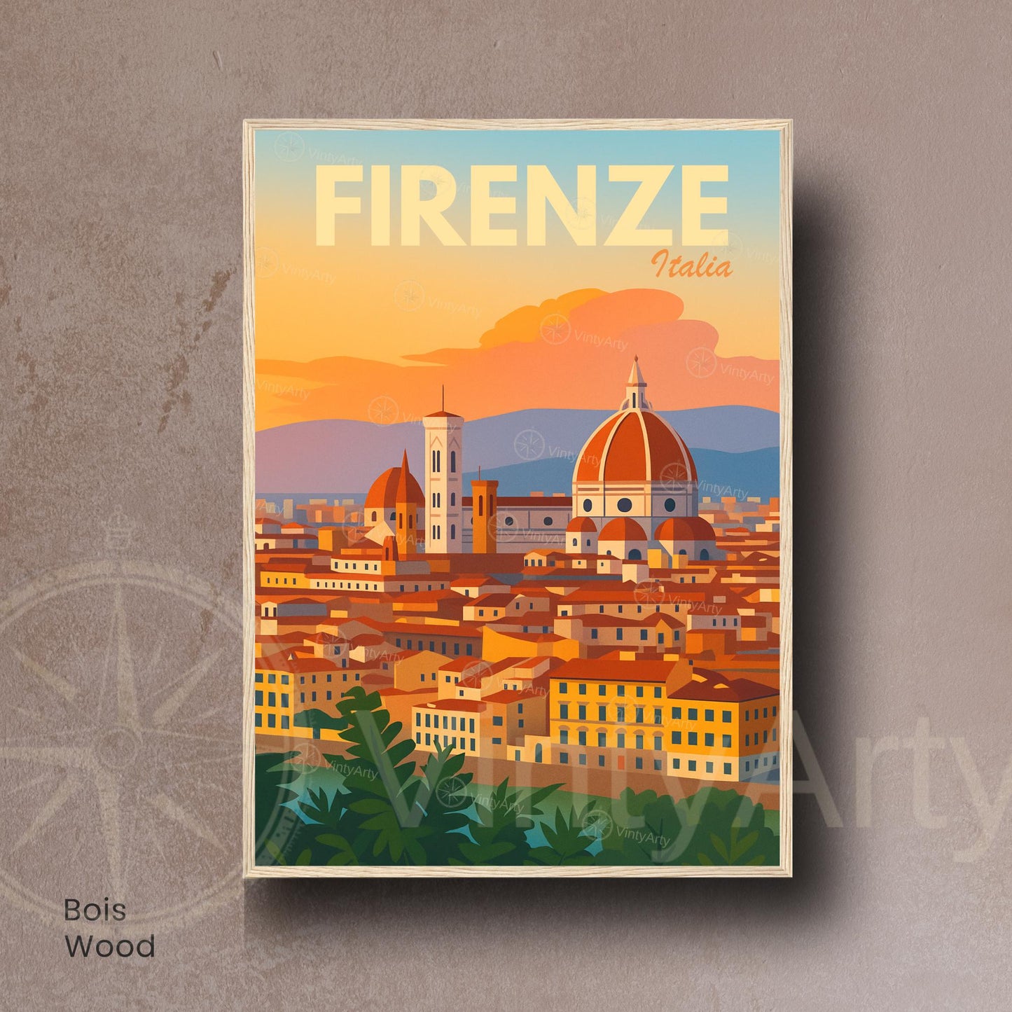 Affiche Florence – Coucher de Soleil sur la Ville Éternelle