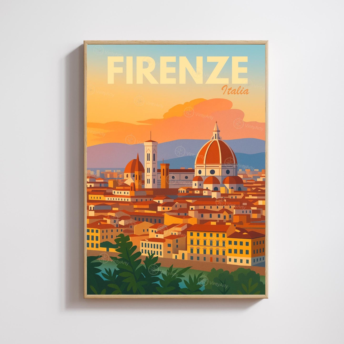Affiche Florence – Coucher de Soleil sur la Ville Éternelle