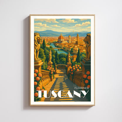 Tuscany Poster – The Golden Soul of Italy - Florence travel poster