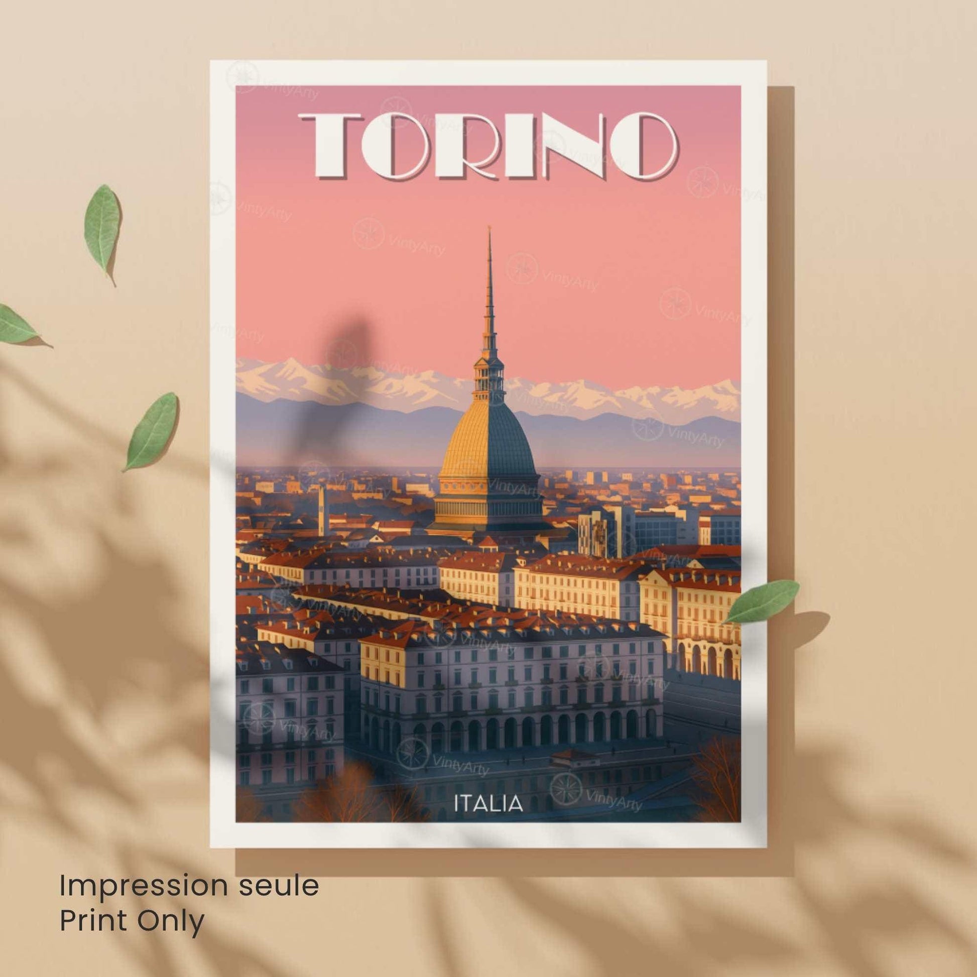 Affiche Turin – Vue sur la Mole Antonelliana