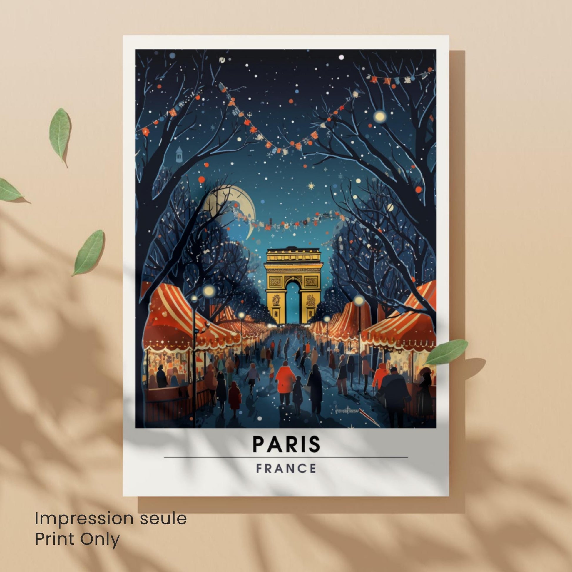 Affiche Noël personnalisée – Choisir votre ville, texte et langue - Décoration Noël