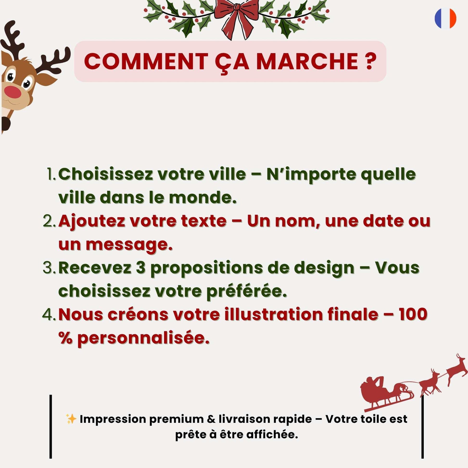 Toile personnalisée – Illustration de votre ville | Cadeau unique & décoration premium