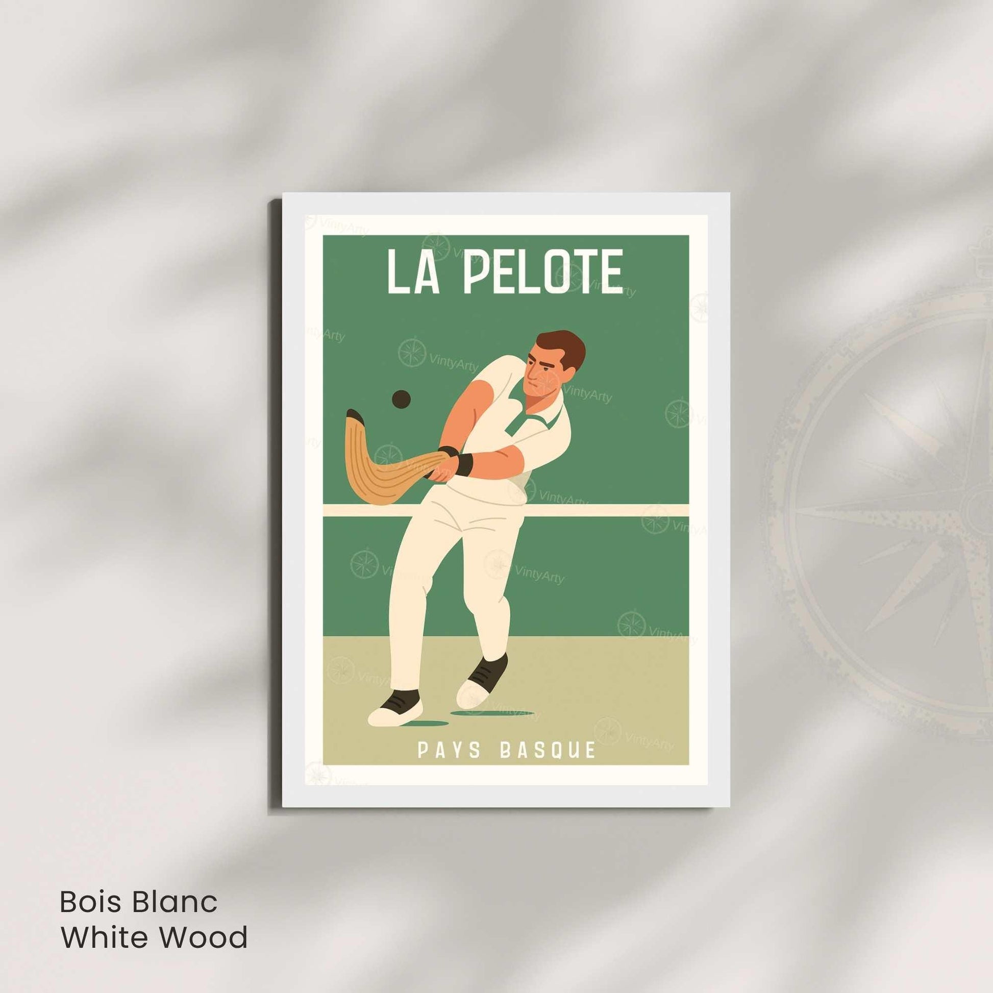 Affiche Pelote Basque – Illustration Sportive Vintage Pays Basque - Souvenir pays basque