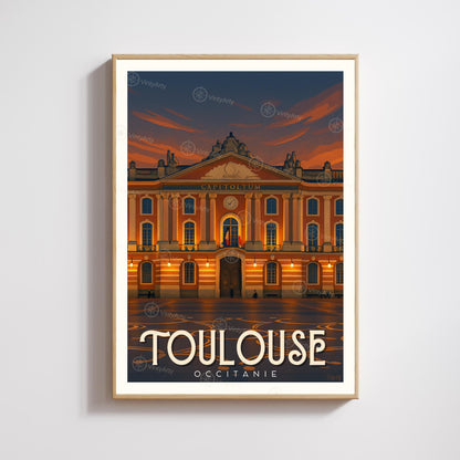 Affiche Toulouse Capitole – Élégance, lumière et âme du Sud