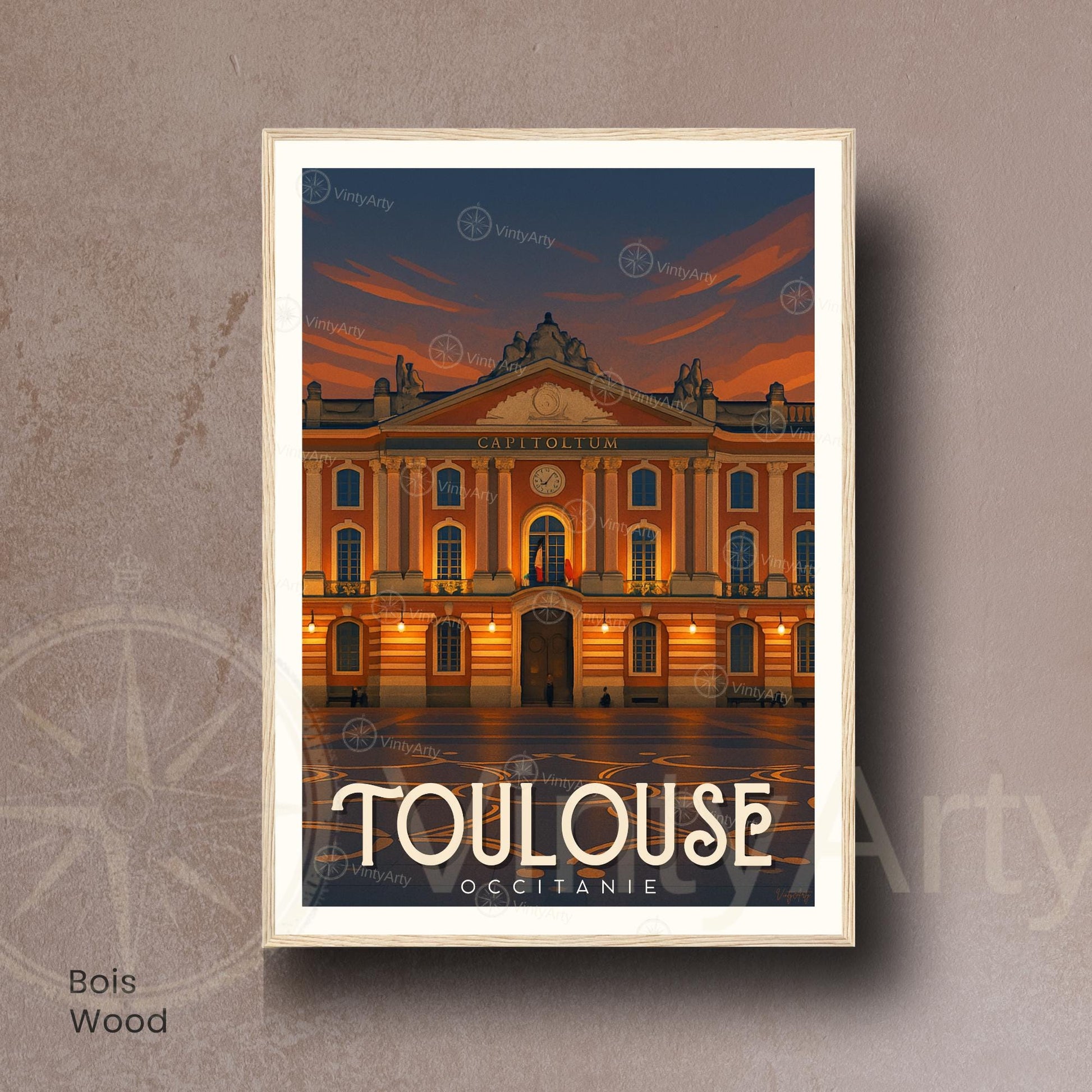 Affiche Toulouse Capitole – Élégance, lumière et âme du Sud