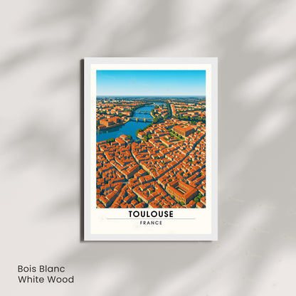 Affiche Toulouse Vue Aérienne – Entre ciel et briques rosées - Affiche La Garonne