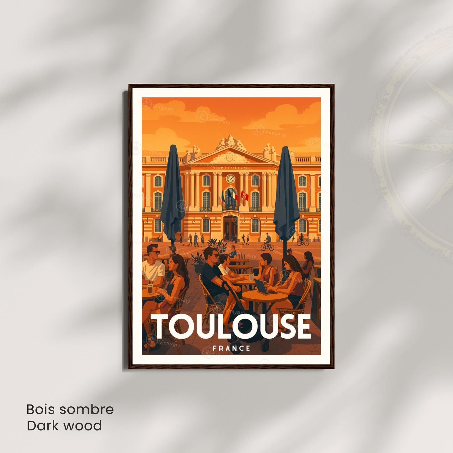 Affiche Toulouse Place du Capitole – L’art de vivre sous le soleil du Sud