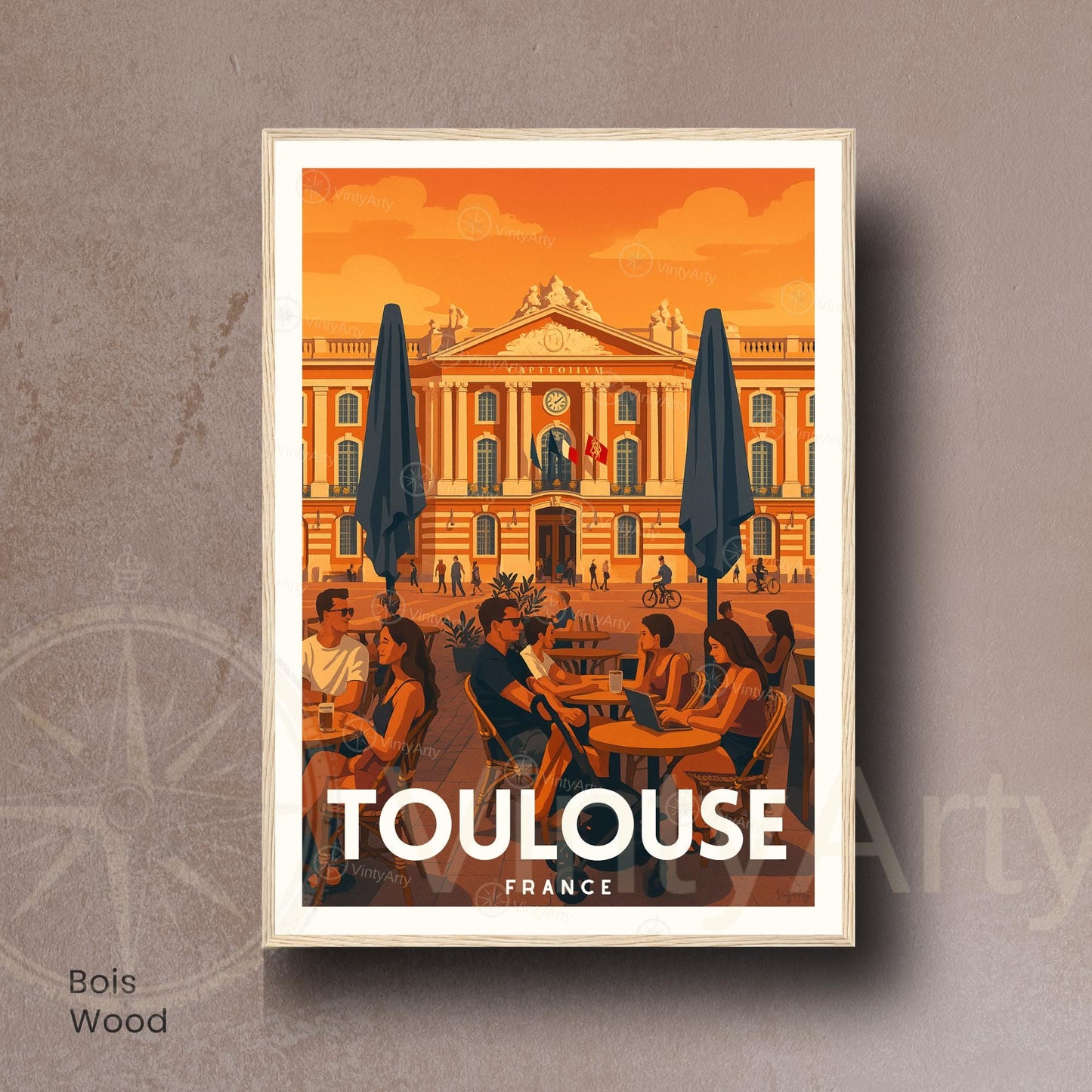 Affiche Toulouse Place du Capitole – L’art de vivre sous le soleil du Sud