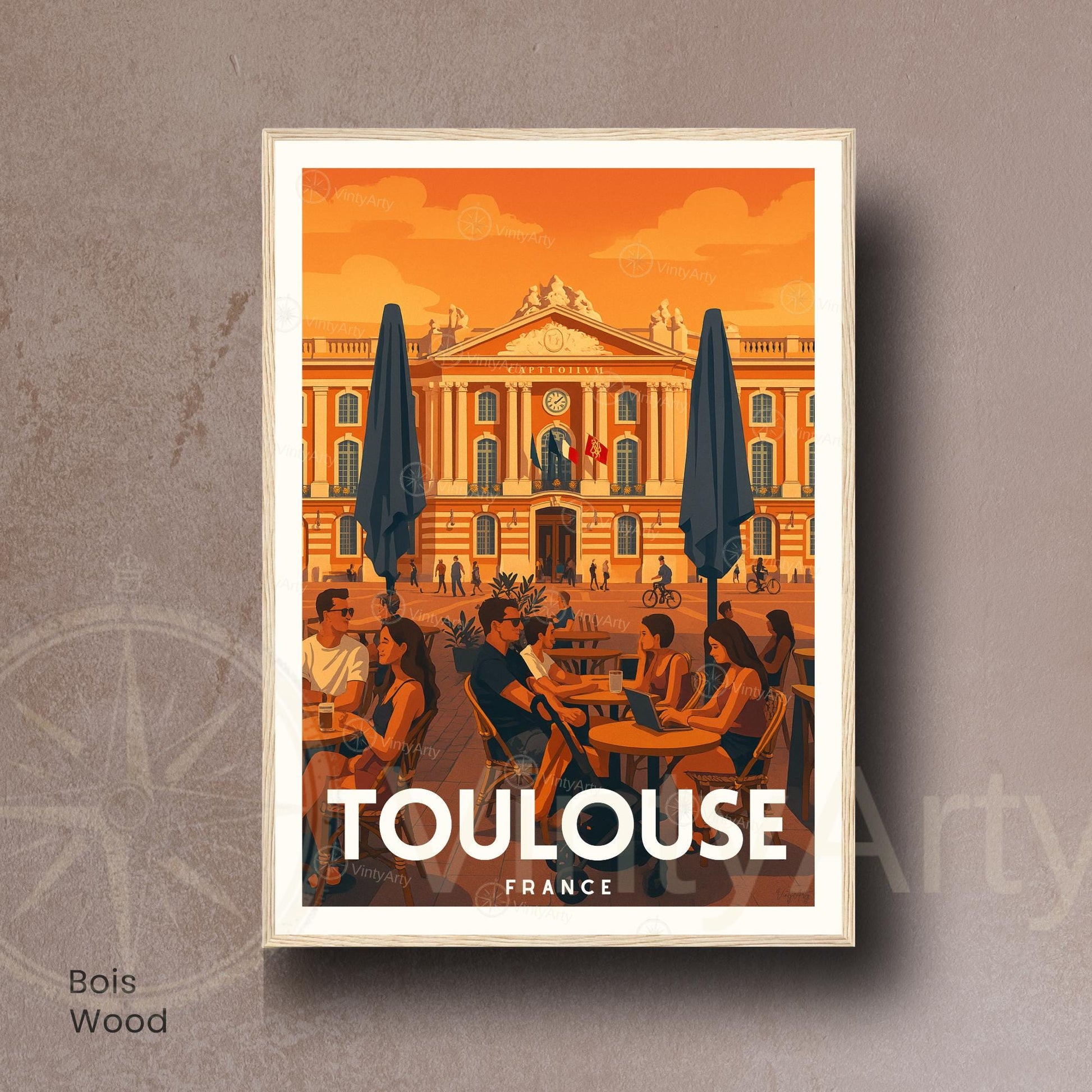Affiche Toulouse Place du Capitole – L’art de vivre sous le soleil du Sud