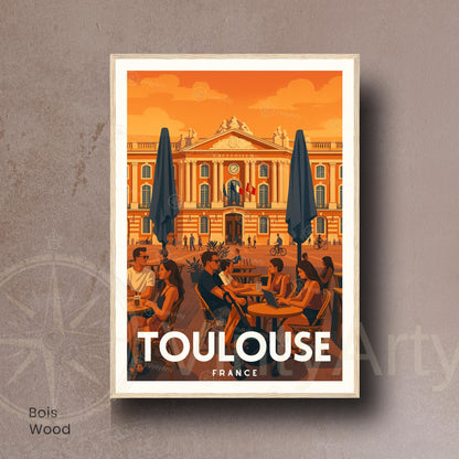 Affiche Toulouse Place du Capitole – L’art de vivre sous le soleil du Sud